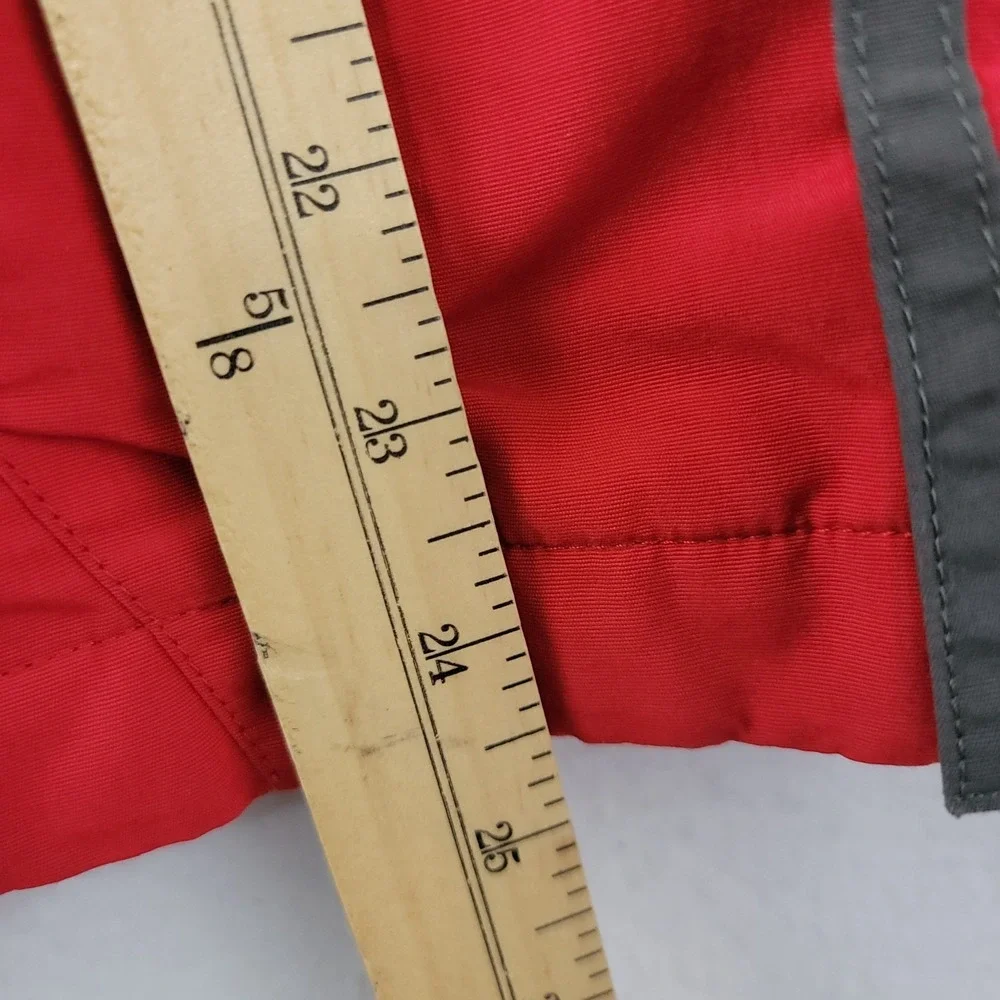 L.L Bean Kids 3 in 1 Red Gray Hide-Away Hood Wind Breaker Classic Jacket M10/12